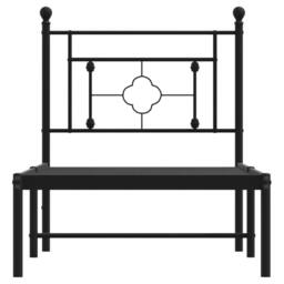 Berkfield Home Metal Bed Frame without Mattress with Headboard Black 80x200cm - Size: 80x200 cm - thumbnail 5