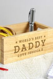 Personalised Memento Company Personalised Worlds Best Mini Wooden Crate in Light Brown - thumbnail 4