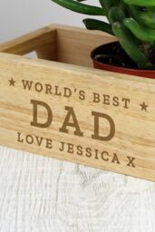 Personalised Memento Company Personalised Worlds Best Mini Wooden Crate in Light Brown - thumbnail 3