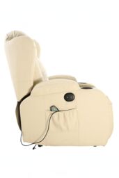 More4Homes Caesar Electric Bonded Leather Automatic Recliner Heat & Massage Chair in Cream - thumbnail 5