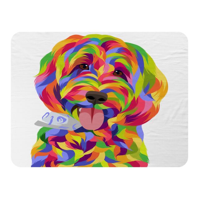 Benjamin Tate Design Animal Dog Illustration Pop Art Designer Blanket in Natural - Size: 120 cm x 150 cm - image 1