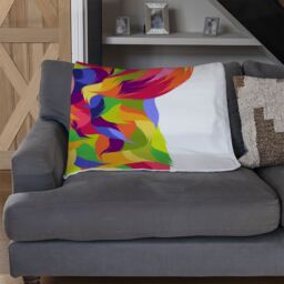 Benjamin Tate Design Animal Dog Illustration Pop Art Designer Blanket in Natural - Size: 120 cm x 150 cm - thumbnail 2