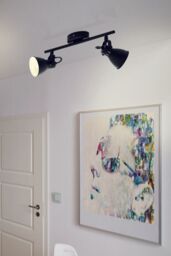 Loops Flush Ceiling Light 2 Spots Colour Black Steel Bulb GU10 2x3.3W Included - thumbnail 3