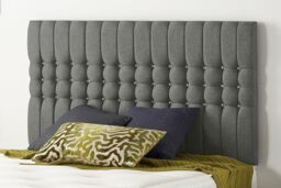 Somnior Galaxy Sprung Memory Foam Divan Bed with Headboard In Linen Fabric in Dark Grey - Size: Super King - thumbnail 5