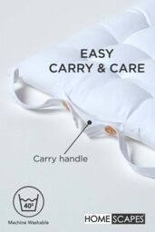 Homescapes Seat Pad Luxury 100% Cotton Indoor Outdoor Garden Cushion, Button Tie, 40cm in White - thumbnail 6