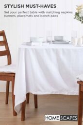 Homescapes Seat Pad Luxury 100% Cotton Indoor Outdoor Garden Cushion, Button Tie, 40cm in White - thumbnail 7