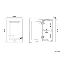 Wyld and Coco LED Bathroom Mirror Cabinet 40 x 60 cm White - thumbnail 3