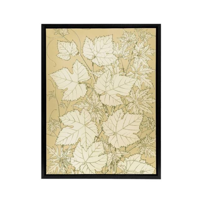 "Artery8 Leaves From Nature No 2 Botanical Jones Vintage Framed Canvas Wall Art in Beige - Size: W12"" x H16""" - image 1