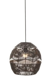Orsina Black Paper Rope Pendant Lamp, Paper Pendant Lampshade, Light-weight Rope Wrapped Pendant Light - thumbnail 1