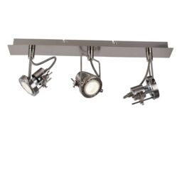 Pagazzi Sage Satin Nickel 3 Light Ceiling Spotlight Bar in Silver - thumbnail 2