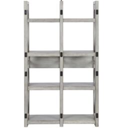 Gr8 Home Rustic White Wildwood Wood Veneer Bookcase Shelving Rack - thumbnail 6
