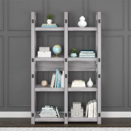 Gr8 Home Rustic White Wildwood Wood Veneer Bookcase Shelving Rack - thumbnail 3