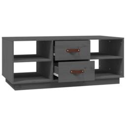 Berkfield Home Coffee Table Grey 100x50x41 cm Solid Wood Pine - Size: 100 x 50 x 41 cm - thumbnail 6