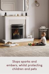 Home Discount Fire Vida Buckton Fire Guard Nickel Fireplace Shield Protector in Grey - thumbnail 3