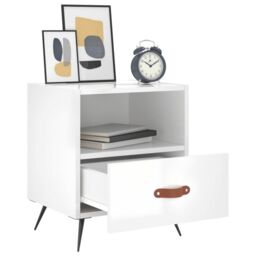 Berkfield Home Bedside Cabinets 2 pcs High Gloss White 40x35x47.5 cm Engineered Wood - thumbnail 4