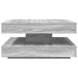 Berkfield Home Modern Coffee Table 360-Degree Rotatable Grey Sonoma 70x70x34.5 cm - thumbnail 5