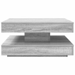 Berkfield Home Modern Coffee Table 360-Degree Rotatable Grey Sonoma 70x70x34.5 cm - thumbnail 4