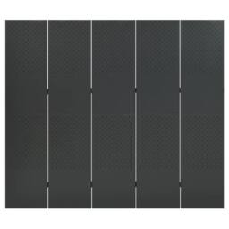 Berkfield Home 5-Panel Room Divider Anthracite 200x180 cm Steel in Black - thumbnail 2