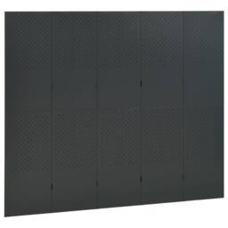 Berkfield Home 5-Panel Room Divider Anthracite 200x180 cm Steel in Black - thumbnail 3