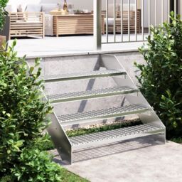 Berkfield Home Grate Step 100x24x7 cm Galvanised Steel in Silver - Size: Medium - thumbnail 1