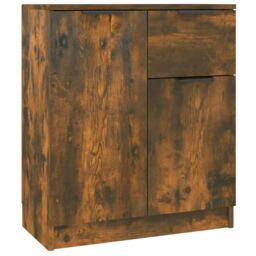 Berkfield Home Sideboard Smoked Oak 60x30x70 cm Engineered Wood in Brown - Size: 60 x 30 x 70 cm - thumbnail 2