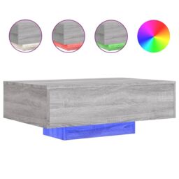 Berkfield Home Coffee Table with LED Lights Grey Sonoma 85x55x31 cm - Size: 85 x 55 x 31 cm - thumbnail 2