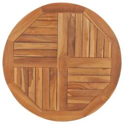 Berkfield Home Table Top Solid Teak Wood Round 2.5 cm 80 cm in Brown - thumbnail 2