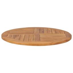 Berkfield Home Table Top Solid Teak Wood Round 2.5 cm 80 cm in Brown - thumbnail 3