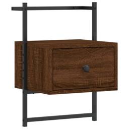 Berkfield Home Decorative Bedside Cabinet Wall-mounted Brown Oak 35x30x51 cm Eng - Size: 35 x 30 x 51 cm - thumbnail 3