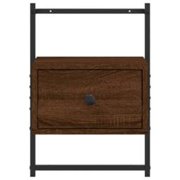 Berkfield Home Decorative Bedside Cabinet Wall-mounted Brown Oak 35x30x51 cm Eng - Size: 35 x 30 x 51 cm - thumbnail 5