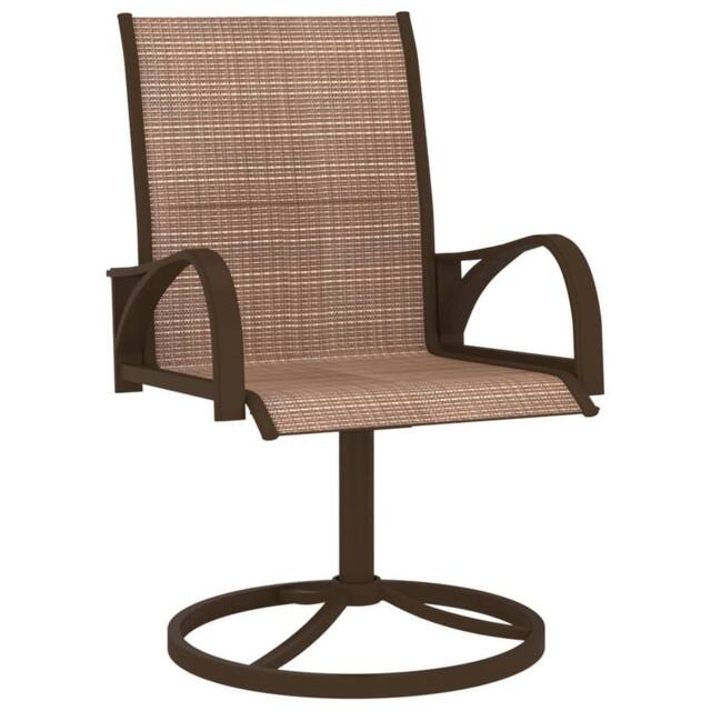 Berkfield Home Garden Swivel Chairs 2 pcs Textilene & Steel Brown - image 1