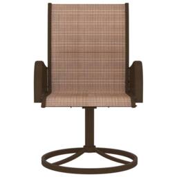 Berkfield Home Garden Swivel Chairs 2 pcs Textilene & Steel Brown - thumbnail 3