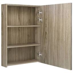 Berkfield Home LED Bathroom Mirror Cabinet Oak 50x13x70 cm in Brown - Size: 50 x 13 x 70 cm - thumbnail 5