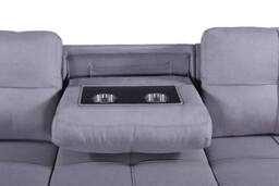 SquareBoxx Veda Chaise Linen Sofa Bed in Light Grey - thumbnail 5