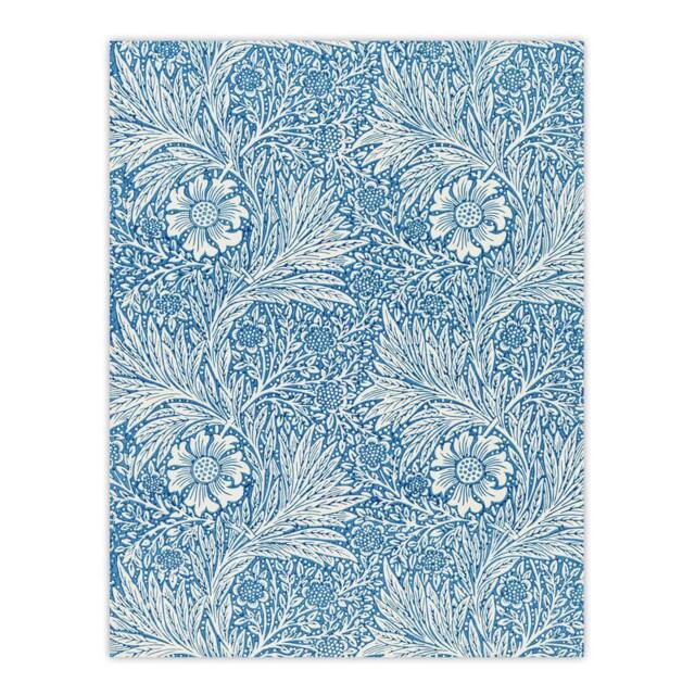 "Artery8 Marigold Flower Blue Vintage Wall Art Print William Morris - Size: W12"" x H16""" - image 1