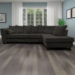 Furnishings For Less UK Casper Chenille Large 5 Seater L Shaped Corner Sofa Right Hand Facing in Black - thumbnail 3