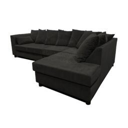 Furnishings For Less UK Casper Chenille Large 5 Seater L Shaped Corner Sofa Right Hand Facing in Black - thumbnail 5
