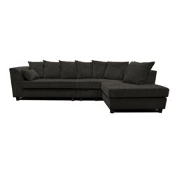 Furnishings For Less UK Casper Chenille Large 5 Seater L Shaped Corner Sofa Right Hand Facing in Black - thumbnail 2