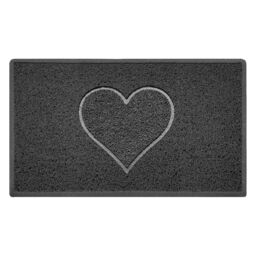 Nicoman Embossed PVC Spaghetti Pressed Heart Doormat in Dark Grey - Size: 90 cm x 60 cm - thumbnail 2