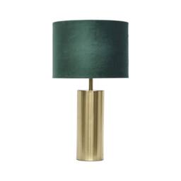 First Choice Lighting Set of 2 Amber - Gold Touch 40cm Table Lamps with Green Velvet Shades - thumbnail 3
