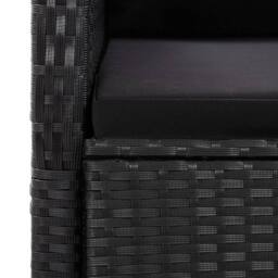 Berkfield Home Beautiful 9 Piece Garden Dining Set with Cushions Black Poly Rattan - thumbnail 8