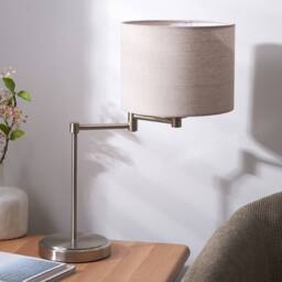 Pagazzi Marston Satin Nickel Table Lamp in Silver - thumbnail 2