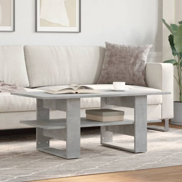Berkfield Home Coffee Table Concrete Grey 102x55x42 cm Engineered Wood - Size: 102 x 55 x 42 cm - image 1