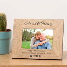 Uniqueful Personalised Our Song Frame Anniversary Gift for Couple in Brown