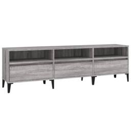 Berkfield Home TV Cabinet Grey Sonoma 150x30x44.5 cm Engineered Wood - thumbnail 1