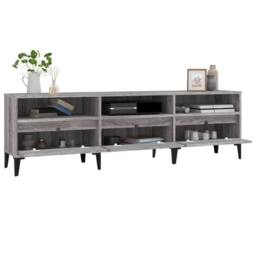 Berkfield Home TV Cabinet Grey Sonoma 150x30x44.5 cm Engineered Wood - thumbnail 5