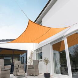 Primrose 5.4m Square Waterproof Patio Sun Shade Canopy 98% UV Block Free Rope in Orange - thumbnail 2