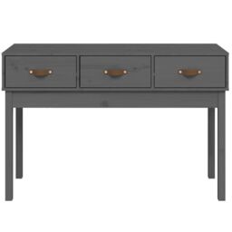 Berkfield Home Console Table Grey 114x40x75 cm Solid Wood Pine - Size: 114 x 40 x 75 cm - thumbnail 3