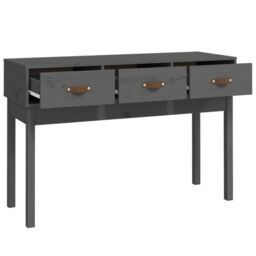 Berkfield Home Console Table Grey 114x40x75 cm Solid Wood Pine - Size: 114 x 40 x 75 cm - thumbnail 4
