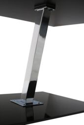 Orsina Sleek Black Tempered Glass Chrome Frame Top End Table, Modern Design Side Table, Durable Glass Corner Table - thumbnail 2